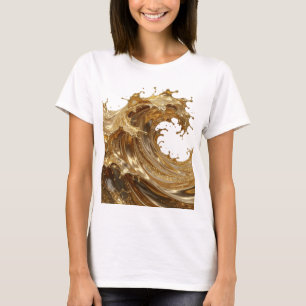 Camiseta Declaração Ouro SALPICOS DE LÍQUIDO Dourado Design
