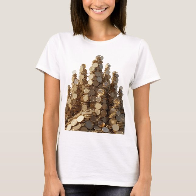 Camiseta Declaração Prata ÁRVORES DORADAS DE RIQUEZAS (Frente)
