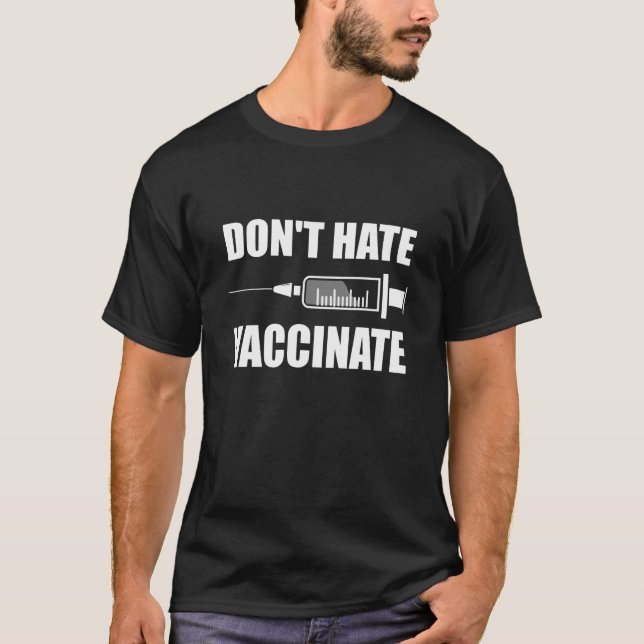 Camiseta Declaração Pró-Vacina Não Odeie Vacine (Frente)