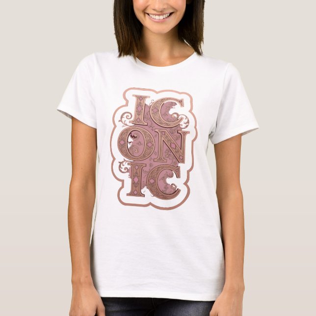Camiseta Declaração Rosa ICONIC Design Personalizado (Frente)