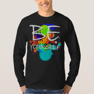 Camiseta Declaração Seja Sua Colorida Pintura Blobs 2 F
