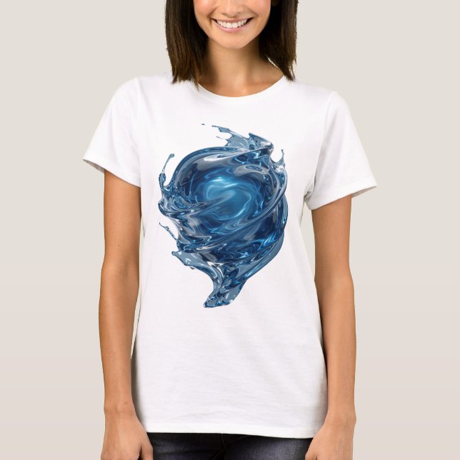 Camiseta Declaração Sharp Silver ÁGUA MUNDO Design (Frente)