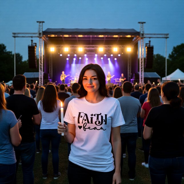 Camiseta Declaração Simples Fé Sobre Medo (Criador carregado)
