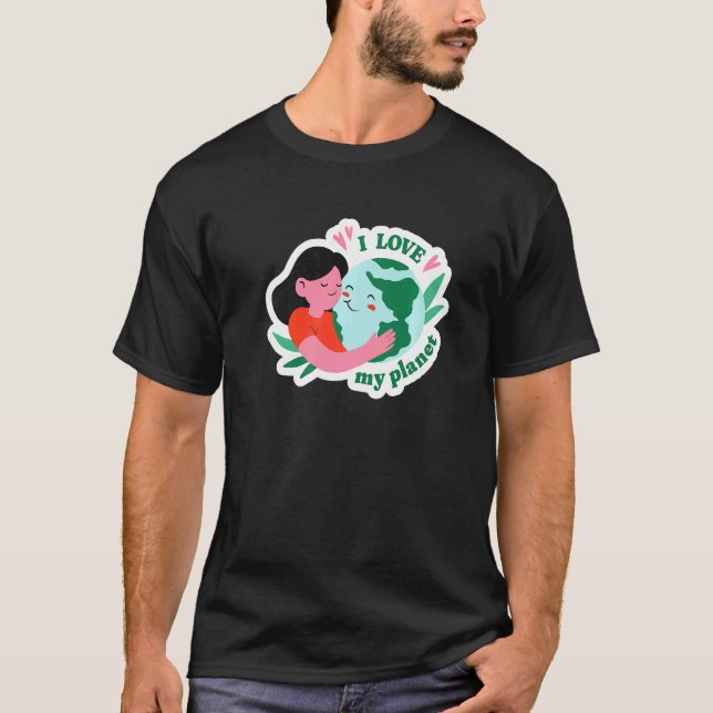 Camiseta Declaração sobre Mudanças Climáticas Amo Meu Plane (Frente)
