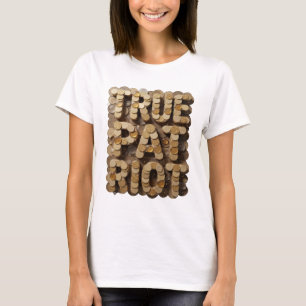 Camiseta Declaração Verdadeiro Patriota Witty Gold Design