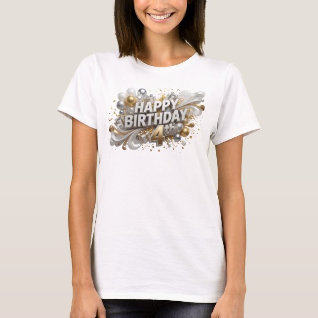 Camiseta Declarativa de Aniversário FELIZ ANIVERSÁ (Frente)