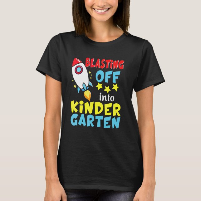 Camiseta Decolando Para o Jardim de Infância De Volta à Esc (Frente)