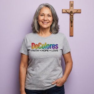 Camiseta DeColores Cursillo Arco-íris Fé Esperança Amor