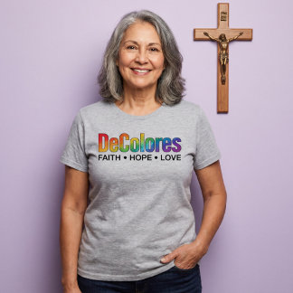 Camiseta DeColores Cursillo Arco-íris Fé Esperança Amor