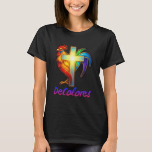 Camiseta DeColores Cursillo Galo do Arco-íris Católico 1