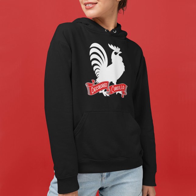 Camiseta DeColores Cursillo Rooster Silhouette with Banner (Criador carregado)