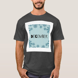 Camiseta Decor de Impressão de Natal com Floco de Neve Azul