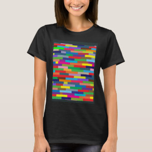 Camiseta Decor de mini blocos de Abstrato coloridos com Mod
