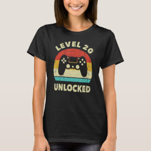 Camiseta Decora de Aniversário do 20 de Jogador de Vídeo De