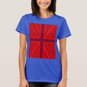 Camiseta Decoração da Bandeira Britânica Versão Vermelha
