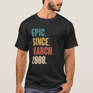 Camiseta Decoração de 15 Anos de Idade Vintage 2008 Anivers