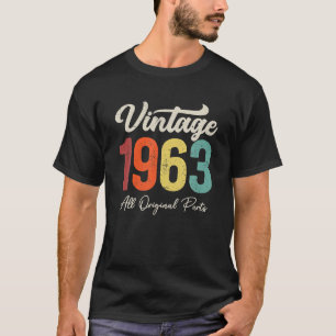 Camiseta Decoração de Aniversário de 60 Anos Vintage 1963