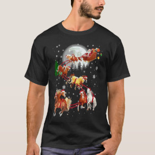 Camiseta Decoração de árvore de Natal com trenó de cavalo N