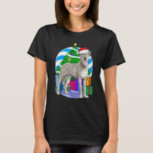 Camiseta Decoração de árvore de Natal do Papai Noel do cão 