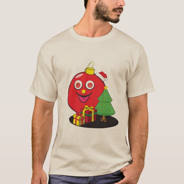 Camiseta Decoração de Caracteres de Natal Bonitos (Frente)