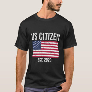 Camiseta Decoração de Cidadania Americana Novo Cidadão Esta
