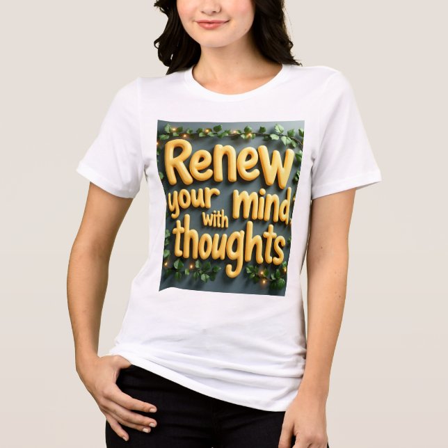 Camiseta Decoração de citação positiva da Mindset com luzes (Frente)