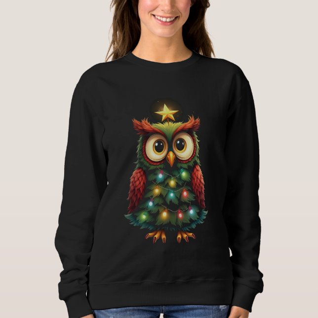 Camiseta decoração de coruja de Natal (Frente)