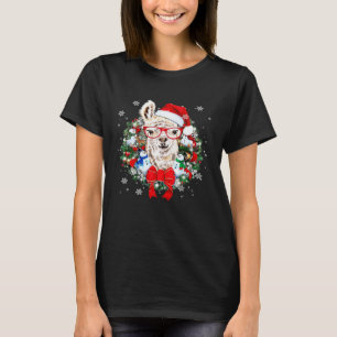 Camiseta Decoração de Enfeite de Natal de Lhama X máscara d