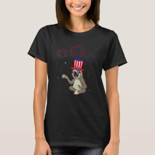 Camiseta Decoração de Fogos de Artifício Vermelho Branco Az