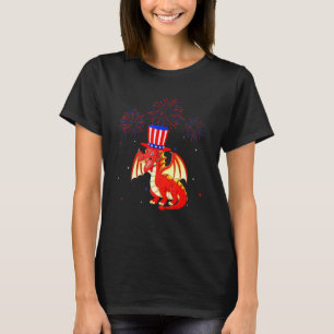 Camiseta Decoração de Fogos de Artifício Vermelho Branco Az