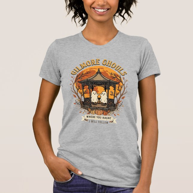 Camiseta Decoração de Gazebo de Fantasma de Halloween Gilmo (Frente)