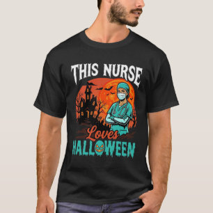 Camiseta Decoração de Halloween Assustadora de Enfermeira_1