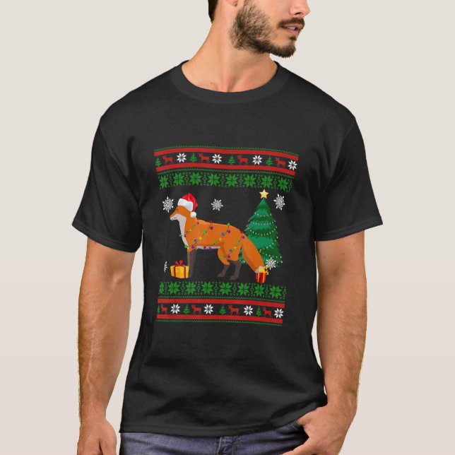 Camiseta Decoração de Natal de Raposa Bonita, Santa Hat Xm (Frente)