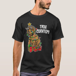Camiseta Decoração de Natal do Dinossauro Tricerátops Xmas