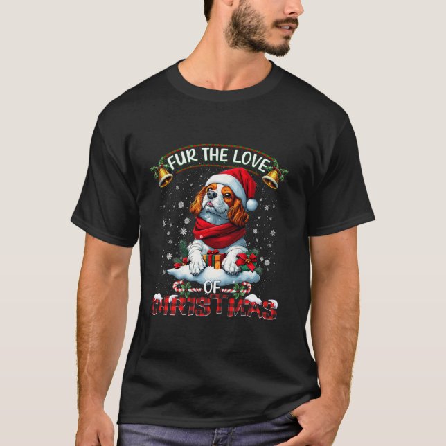 Camiseta Decoração de Natal do Rei Cavalier Charles Spaniel (Frente)