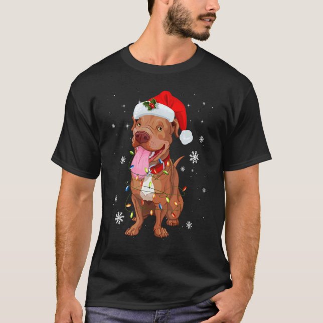 Camiseta Decoração de Ornamento de Árvore de Natal Boxer -  (Frente)