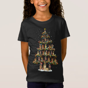 Camiseta Decoração de presente da árvore de Natal de um cão