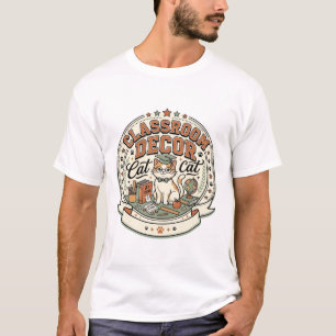 Camiseta Decoração de Sala de Aula Gato Decoração de Sala d