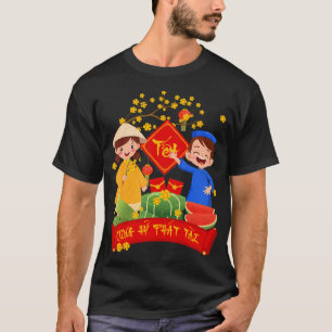 Camiseta Decoração do Ano Novo do Vietnamita 2025 Cung Hy P