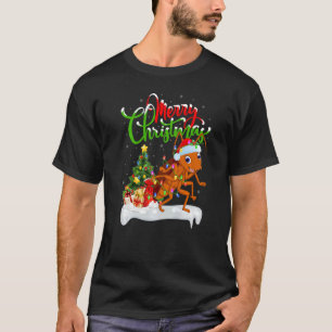 Camiseta Decoração do Xmas das Baratas Papais noeis Cristo 
