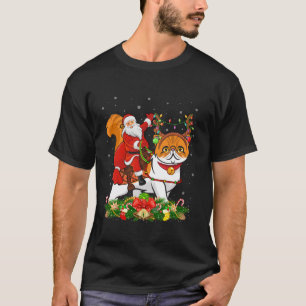 Camiseta Decoração Xmas Ilumina Papais noeis Engraçados Rod