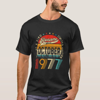 Camiseta Decorações de 44 Bday outubro de 1977 Homens Mulhe