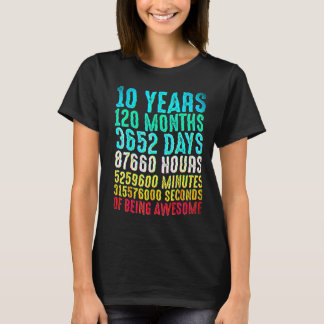 Camiseta Decorações De Aniversário De 10 Anos De Idade Para