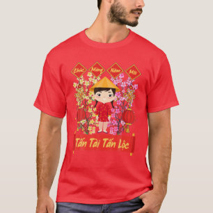 Camiseta Decorações de Ano Novo do Vietnã   Tet 2022 Chu