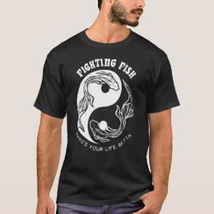 Camiseta Decorações de Aquário de Peixes Lutadores Betta Li