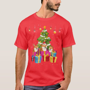 Camiseta Decorações de Árvores de Natal de Cachorro Bonito