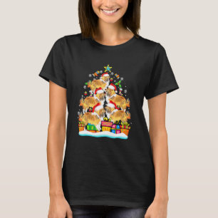 Camiseta Decorações de Chapéu de Papai Noel da Árvore de Na