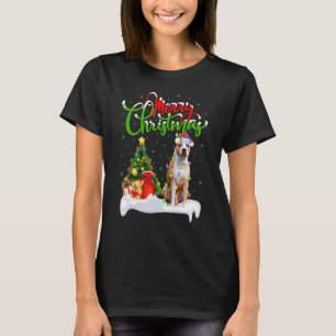 Camiseta Decorações de Natal Cachorro Bull Terrier Papai No