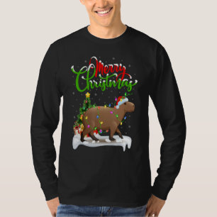 Camiseta Decorações de Natal Capivara Papai Noel Capivara N
