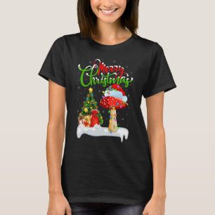 Camiseta Decorações de Natal de Cogumelo Santa Cogumelo Nat